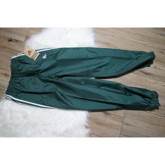 NWT Y2K 90s Rare Adidas Vintage Nylon Forest Green Track Pants Youth Large - Picture 8 of 12